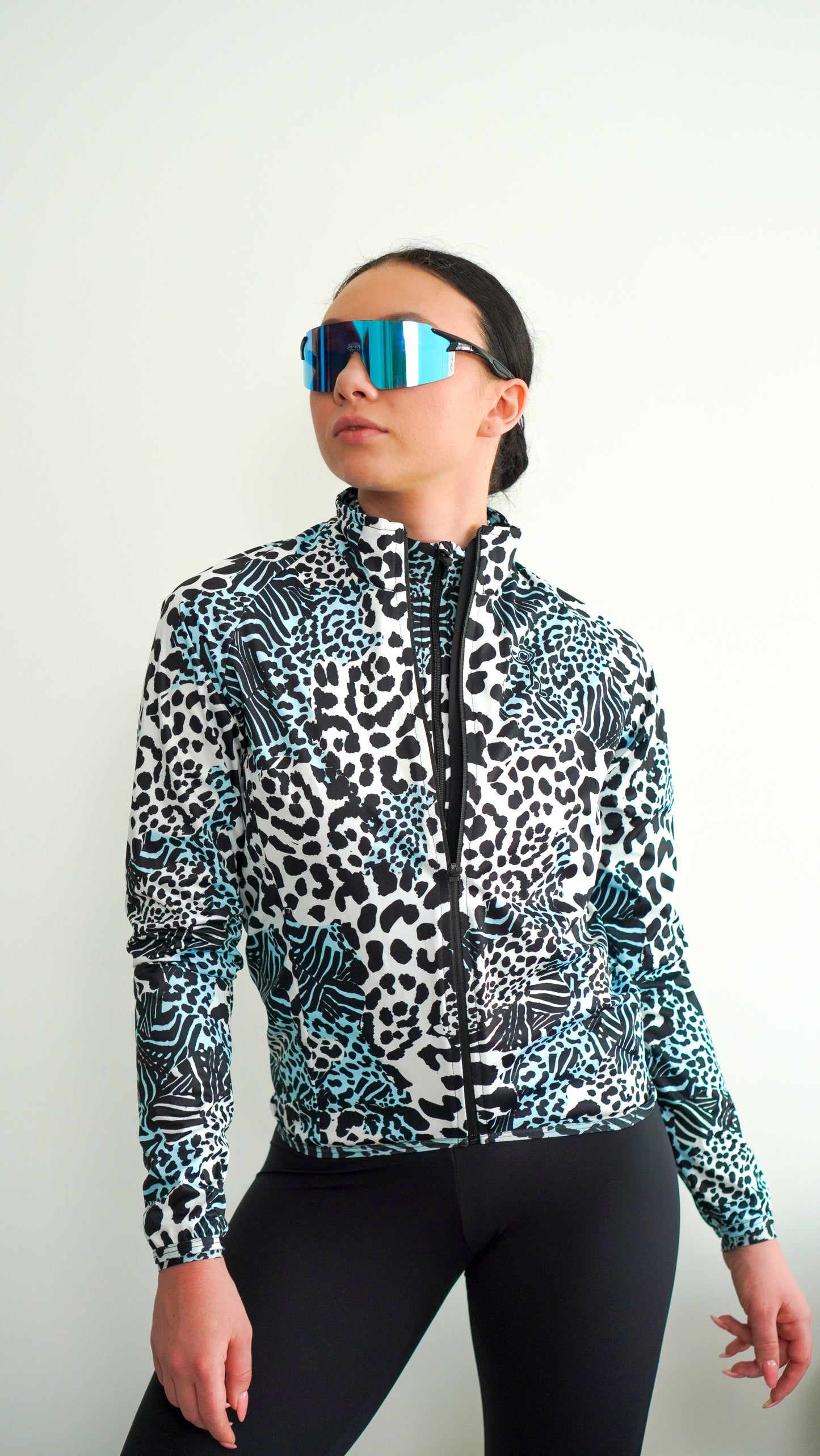 Women's Windbreaker Jacket- Snow Leopard